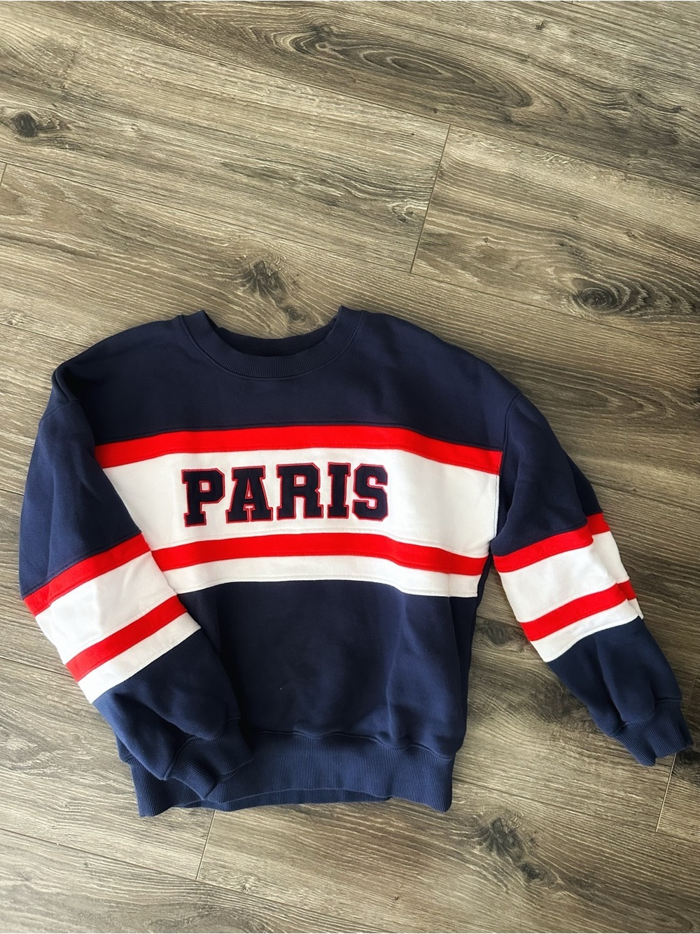 Chaser Paris Oversized Crewneck Sweatshirt - Navy/White/Red